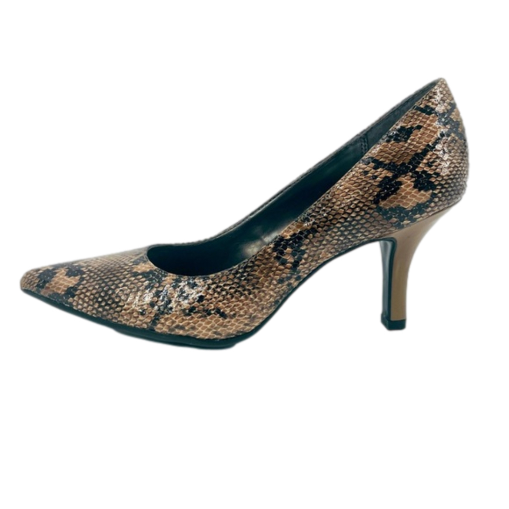 ALFANI - NWT Gracie Snakeskin Heel Pumps Step ‘n Flex in Truffle - Size 9